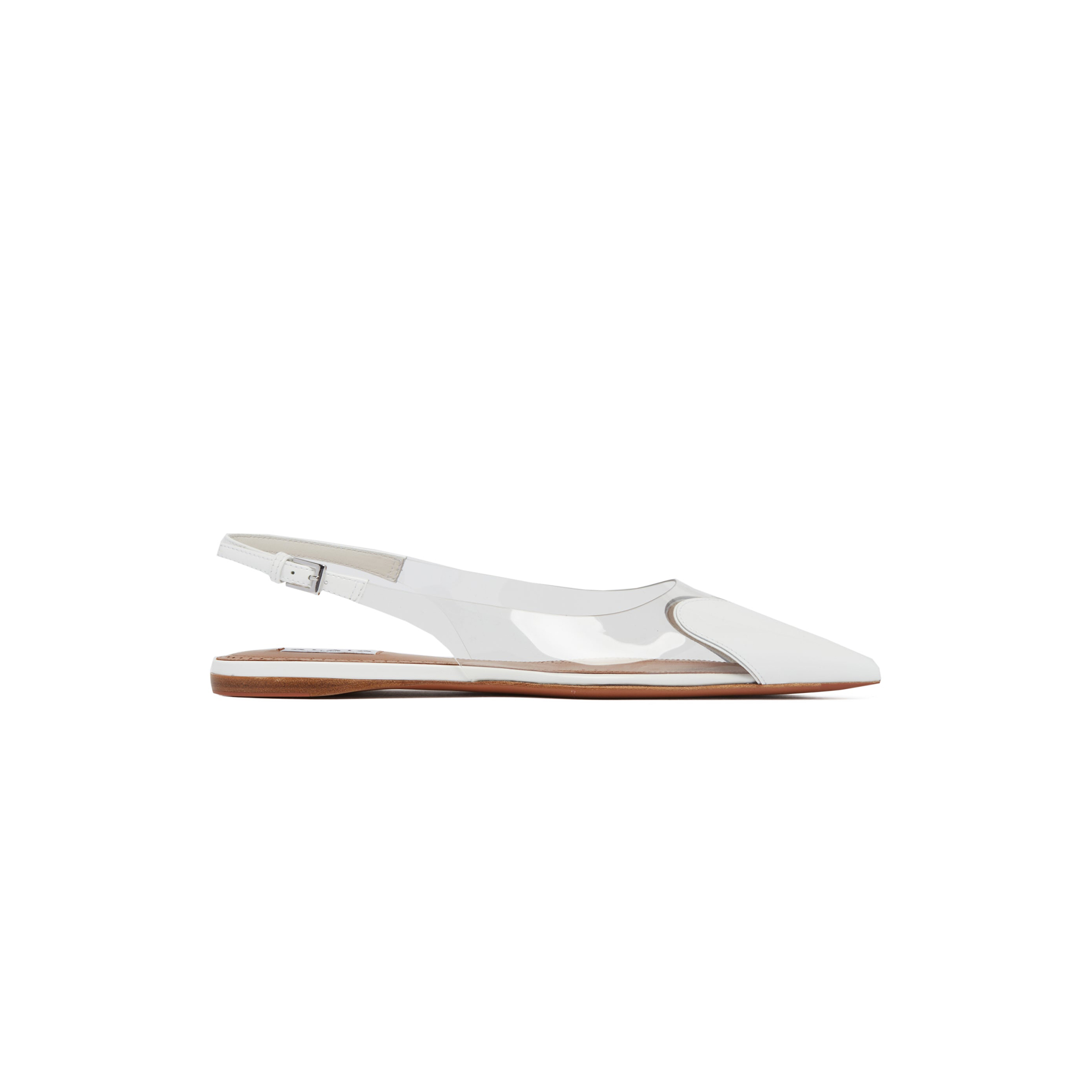 ALAÏA WHITE SLINGBACK FLAT LE COEUR 